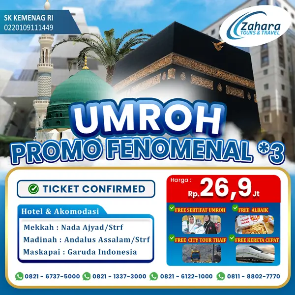 Flayer Paket Umroh Fenomenal 26 Jutaan