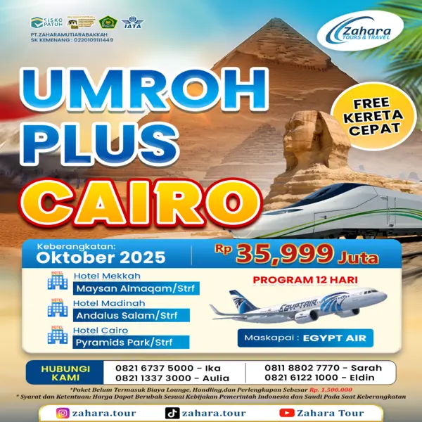 Flayer Paket Umroh Plus Cairo